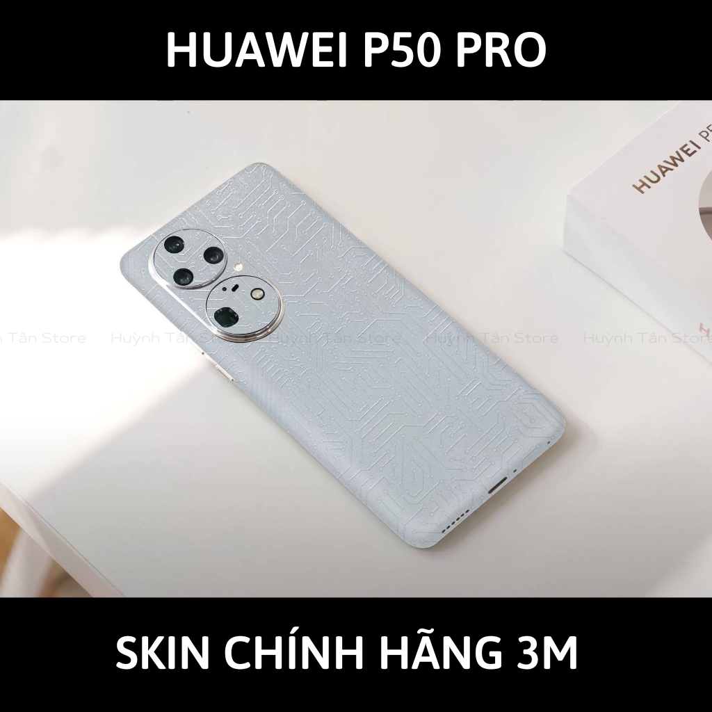 Dán skin điện thoại Huawei P50 Pro full body và camera nhập khẩu chính hãng USA phụ kiện điện thoại huỳnh tân store - Electronic White 2022 - Warp Skin Collection