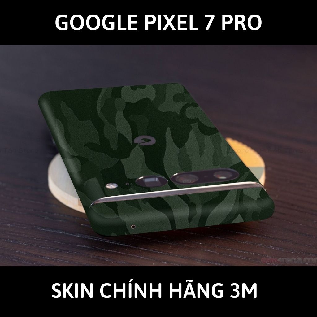Skin 3m Google Pixel 7 Pro, Pixel 7, Pixel 7A full body và camera nhập khẩu chính hãng USA phụ kiện điện thoại huỳnh tân store - Camo Green - Warp Skin Collection
