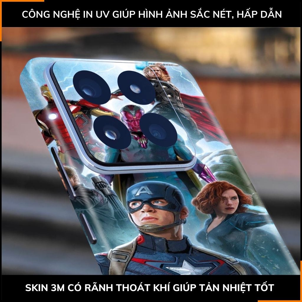 Dán skin điện thoại Xiaomi Mi 14 , Mi 14 Pro full body và camera nhập khẩu chính hãng USA in hình MAVEL - SKD M05 phụ kiện điện thoại huỳnh tân store