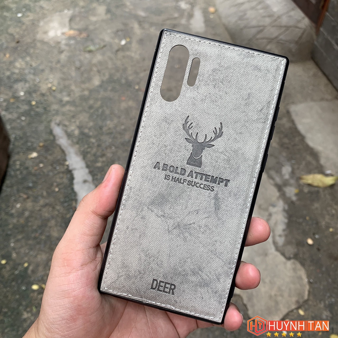 Ốp lưng Samsung Galaxy Note 10 Pro vải Jean khắc hình Nai 3D