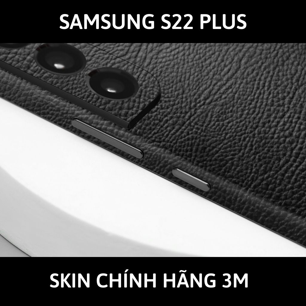 Skin 3m samsung galaxy S22 ultra , S22 plus, S22 full body và camera nhập khẩu chính hãng USA phụ kiện điện thoại huỳnh tân store - Hexis Black Leather - Warp Skin Collection