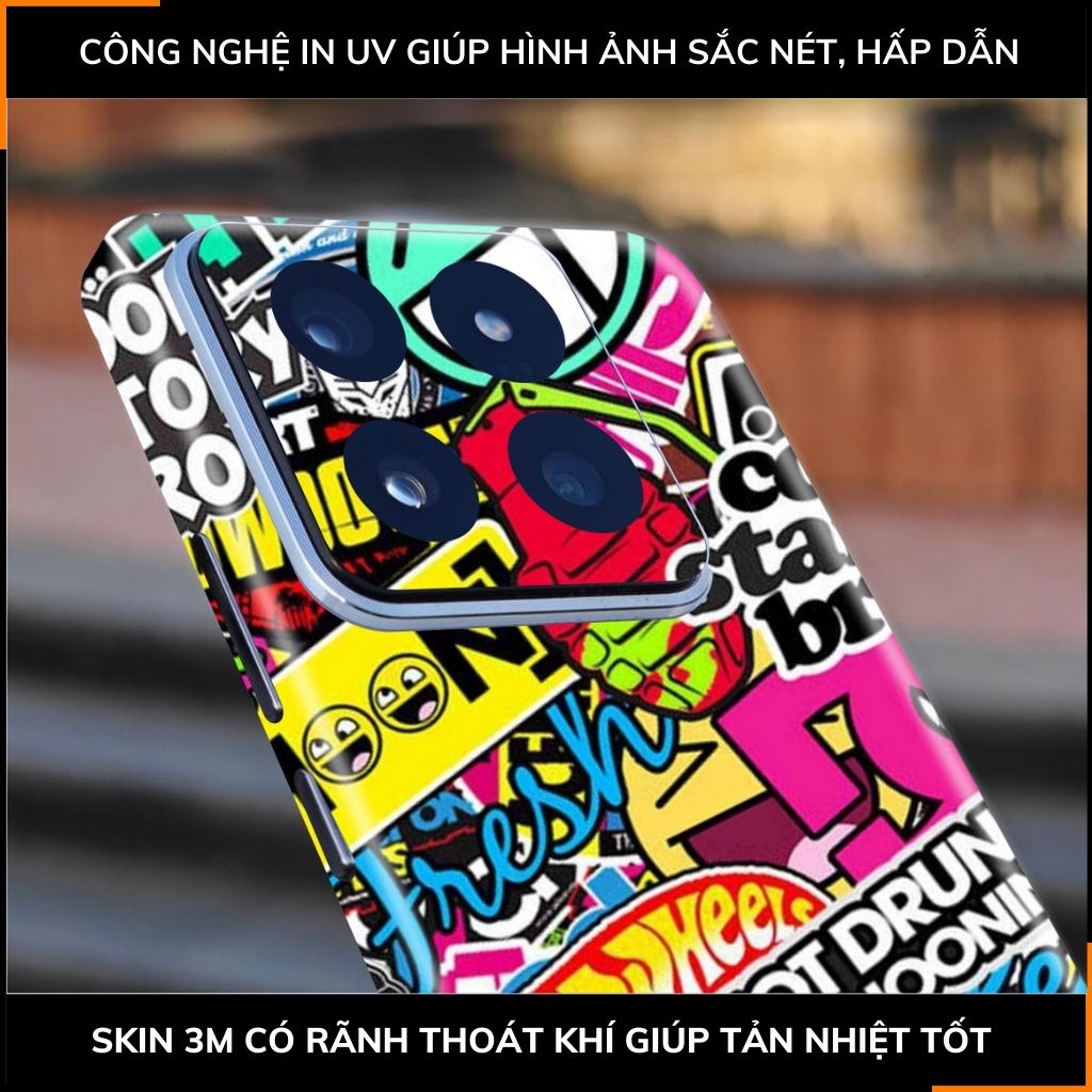 Dán skin điện thoại Xiaomi Mi 14 , Mi 14 Pro full body và camera nhập khẩu chính hãng USA in hình STICKER BOOM - SKD L15 phụ kiện điện thoại huỳnh tân store