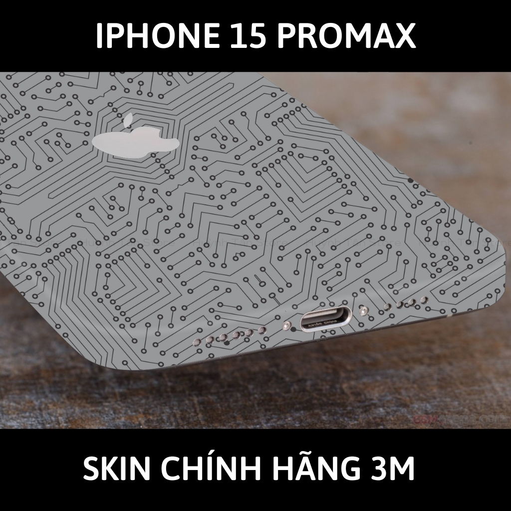 Dán skin điện thoại Iphone 15 Pro Max full body và camera nhập khẩu chính hãng USA phụ kiện điện thoại huỳnh tân store - Electronic Grey - Warp Skin Collection