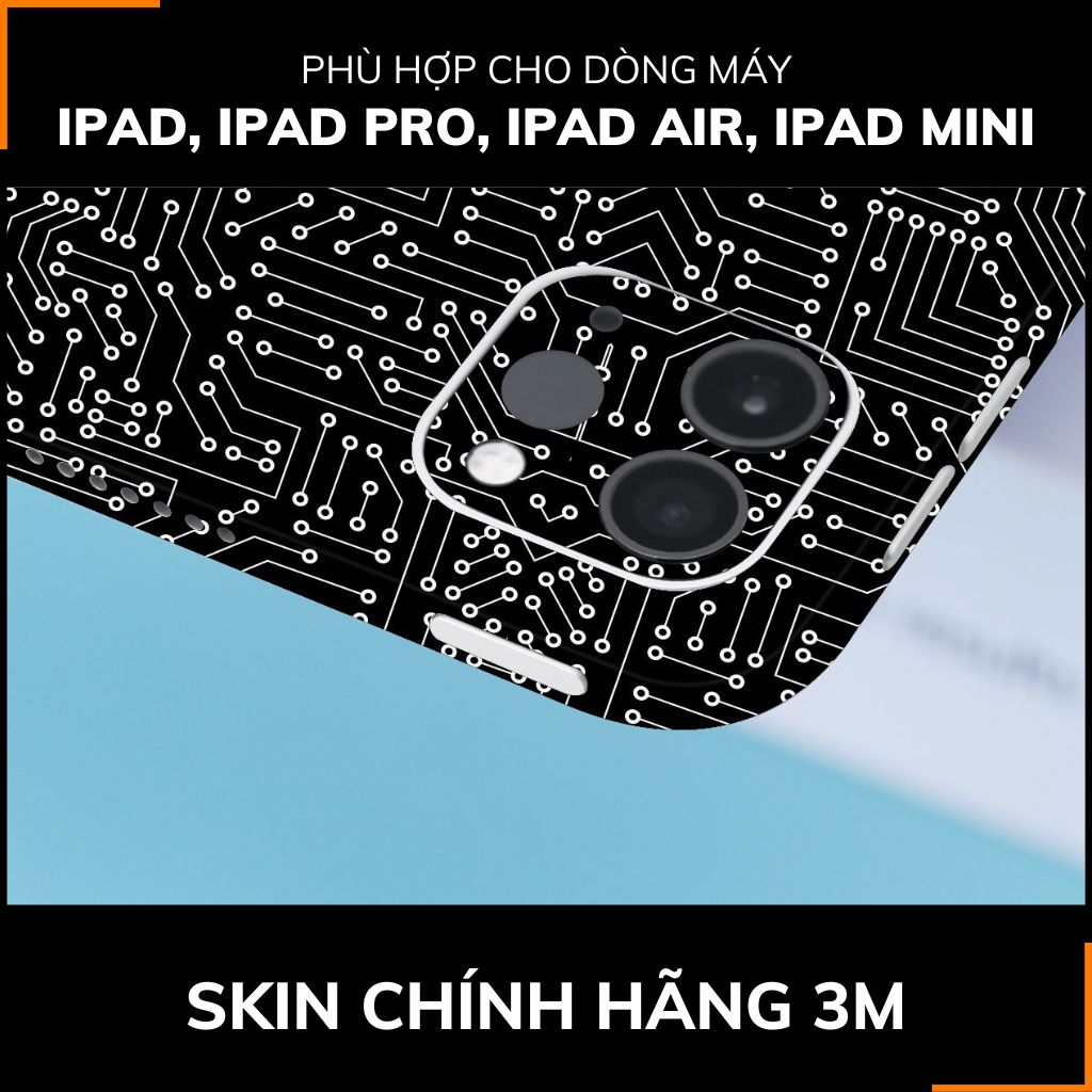 Dán skin ipad , ipad pro, ipad air , ipad mini full body và camera chính hãng 3M - ELECTRIC BLACK -  SK B01 01 phụ kiện điện thoại huỳnh tân store