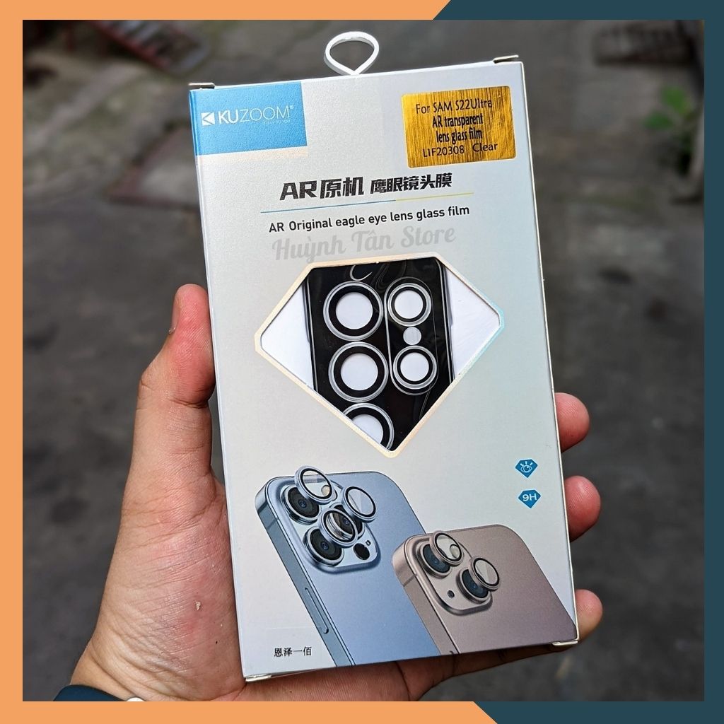 Combo viền và kính cường lực camera kuzoom s22 ultra chính hãng trong suốt bảo vệ cho 5 lens phụ kiện huỳnh tân store