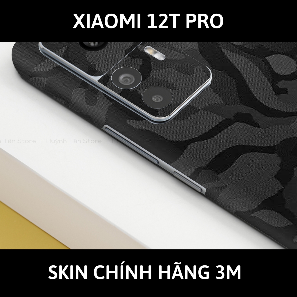 Skin 3m Mi 12T, Mi 12T Pro, K50 Ultra full body và camera nhập khẩu chính hãng USA phụ kiện điện thoại huỳnh tân store - Camo Black - Warp Skin Collection