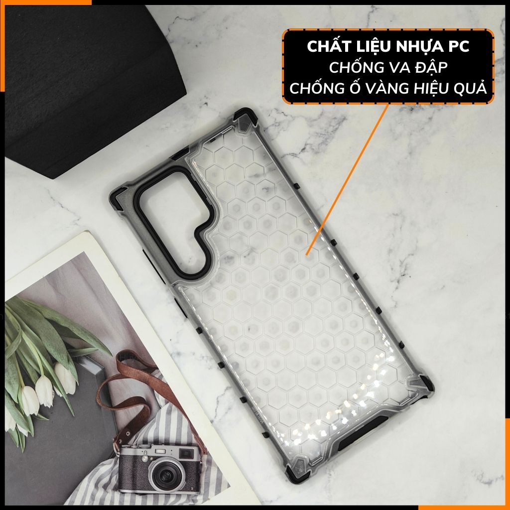 Ốp lưng samsung s22 ultra bee case vân tổ ong chống va đập chống ố vàng bảo vệ camera phụ kiện điện thoại huỳnh tân store