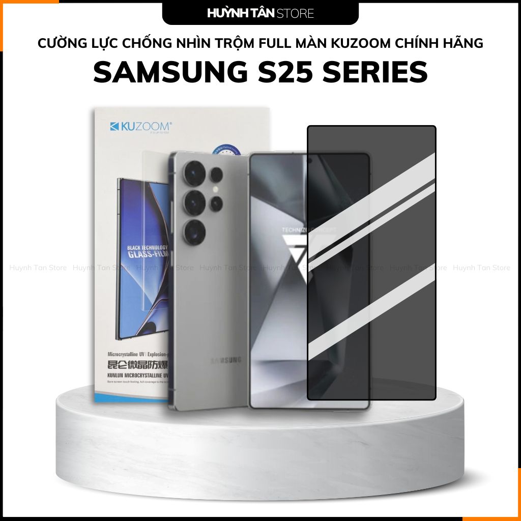 Cường lực Samsung S25 , S25 Plus , S25 Ultra CHỐNG NHÌN TRỘM full màn chính hãng kuzoom