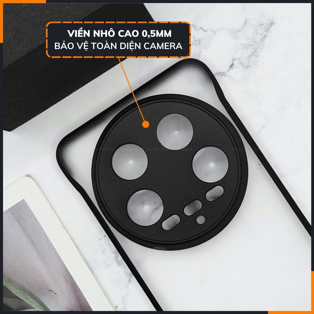 Ốp lưng xiaomi mi 14 ultra nửa cạnh lưng nhám chống bám vân tay bảo vệ camera phụ kiện điện thoại huỳnh tân store