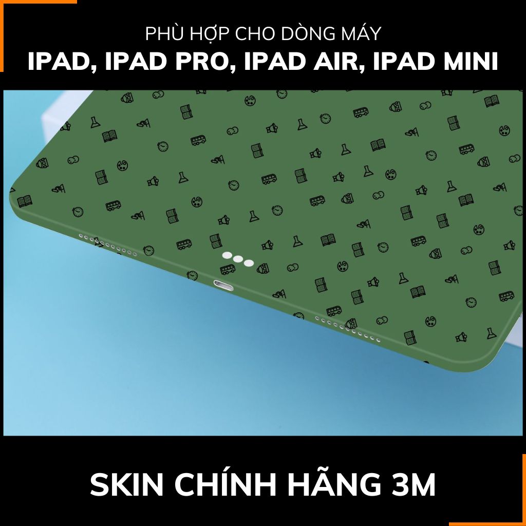 Dán skin ipad , ipad pro, ipad air , ipad mini full body và camera chính hãng 3M - MANY STICKER GREEN -  SK B14 05 phụ kiện điện thoại huỳnh tân store