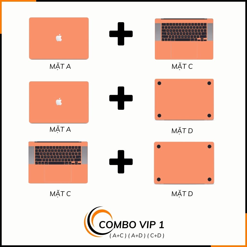 Dán skin macbook pro, macbook air chính hãng 3M nhập khẩu USA - SKIN 3M - MACBOOK - PASTEL ORANGE  - SK A01 07 phụ kiện điện thoại huỳnh tân store