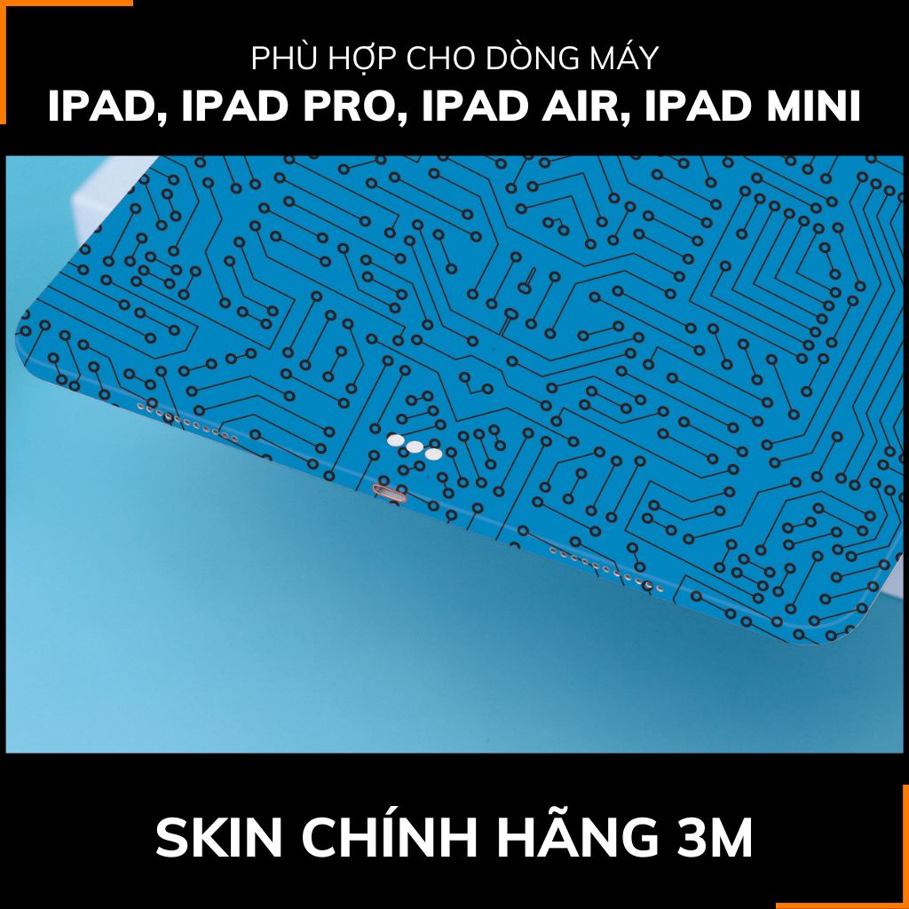 Dán skin ipad , ipad pro, ipad air , ipad mini full body và camera chính hãng 3M - ELECTRIC BLUE -  SK B01 07 phụ kiện điện thoại huỳnh tân store