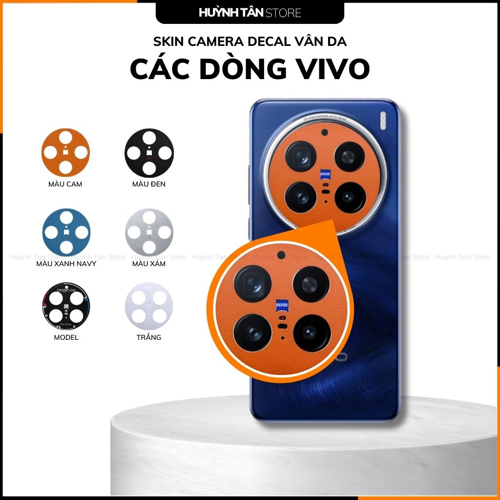 Miếng dán camera vivo x200 pro mini x100 pro x100 ultra skin mccal vân da in logo máy ảnh chống trầy xướt bảo vệ camera