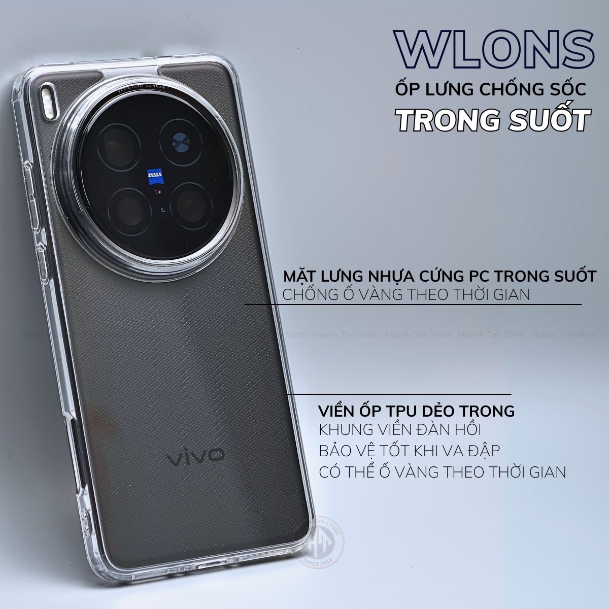 Ốp lưng vivo x200 ultra x200s x200 pro mini x100 pro chống sốc chính hãng WLONS phụ kiện huỳnh tân store