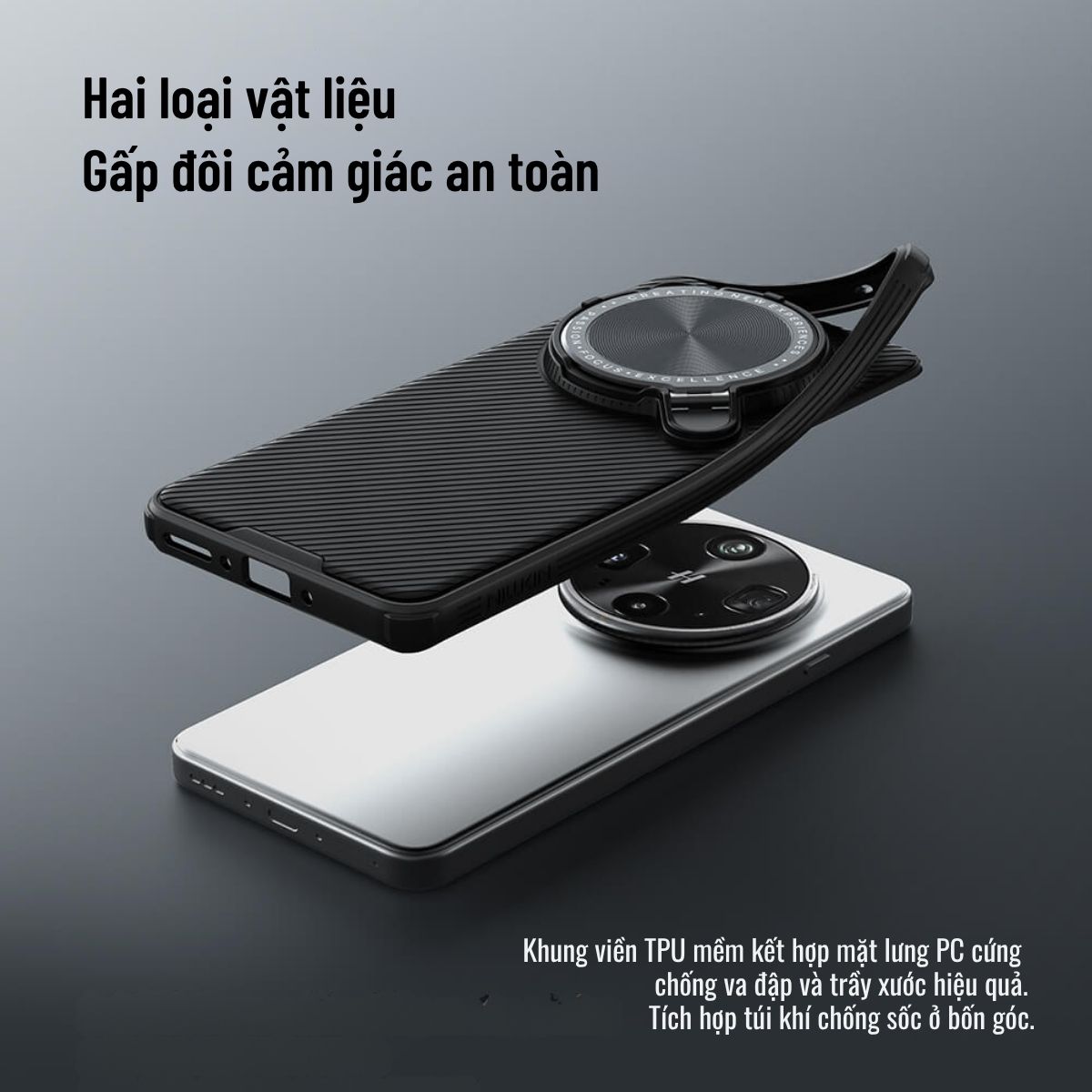 Ốp lưng Oppo Find X8 Ultra giá đỡ điện thoại bảo vệ camera chống sốc Nillkin CamShield ProP