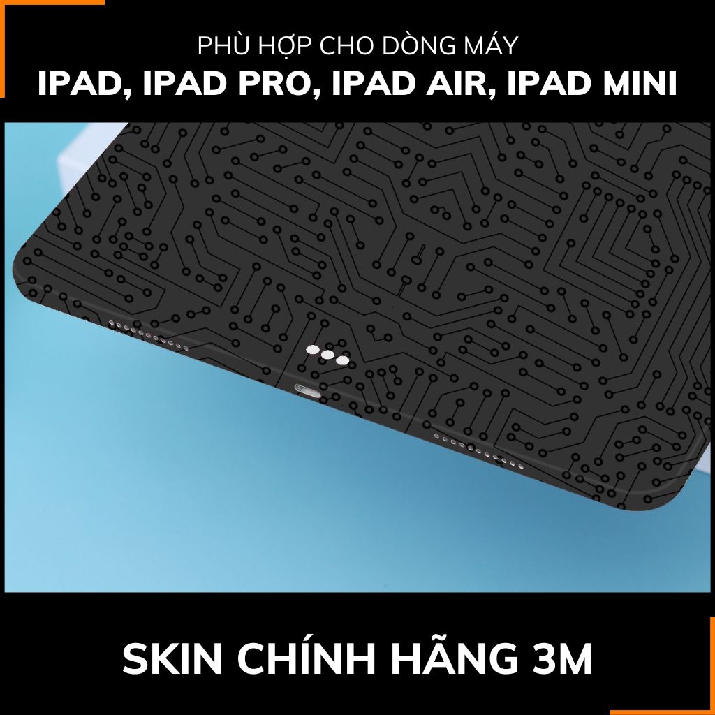 Dán skin ipad , ipad pro, ipad air , ipad mini full body và camera chính hãng 3M - ELECTRIC BLACK FULL -  SK B01 06 phụ kiện điện thoại huỳnh tân store