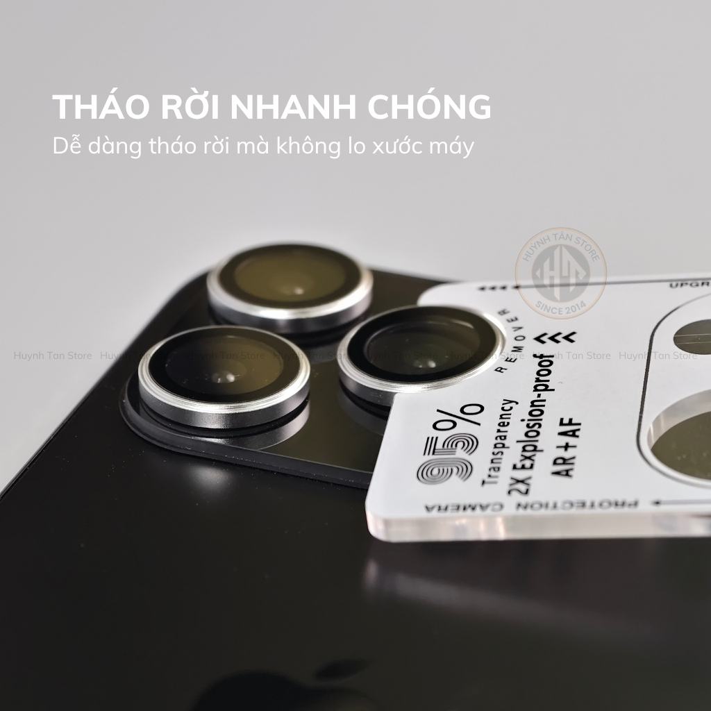 Kính cường lực lens camera Iphone 16 pro max, 16 pro , 16 plus , ip 16, 15 pro max , 15 pro , 15 plus, ip 15 chống chói AR, lóp phủ AF cao cấp, có khung tự dán  phụ kiện huỳnh tân store