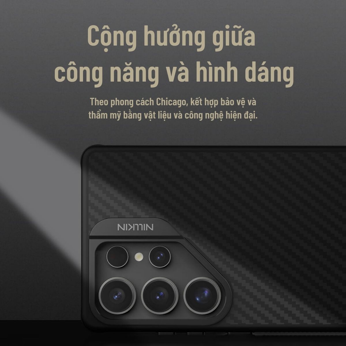 Ốp lưng Samsung S25 Ultra sạc từ tính kèm giá đỡ camera xếp gọn NILLKIN CarboProp Magnetic