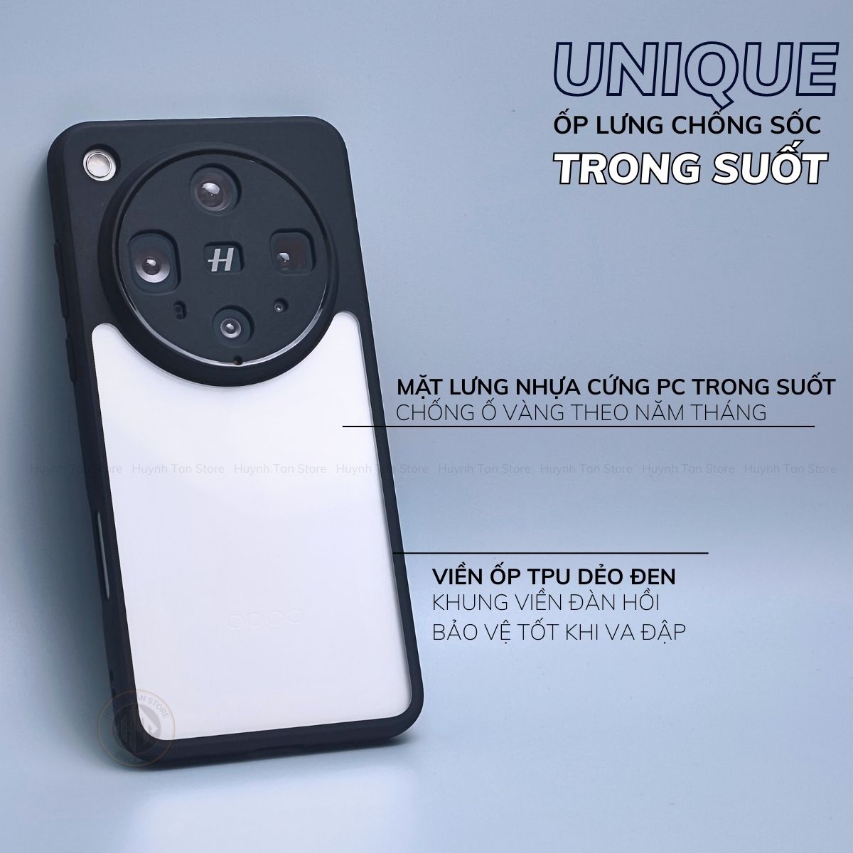 Ốp lưng oppo find x8 ultra x8 pro x8s plus x7 ultra chống sốc chống vân tay UNIQUE bảo vệ camera phụ kiện huỳnh tân store