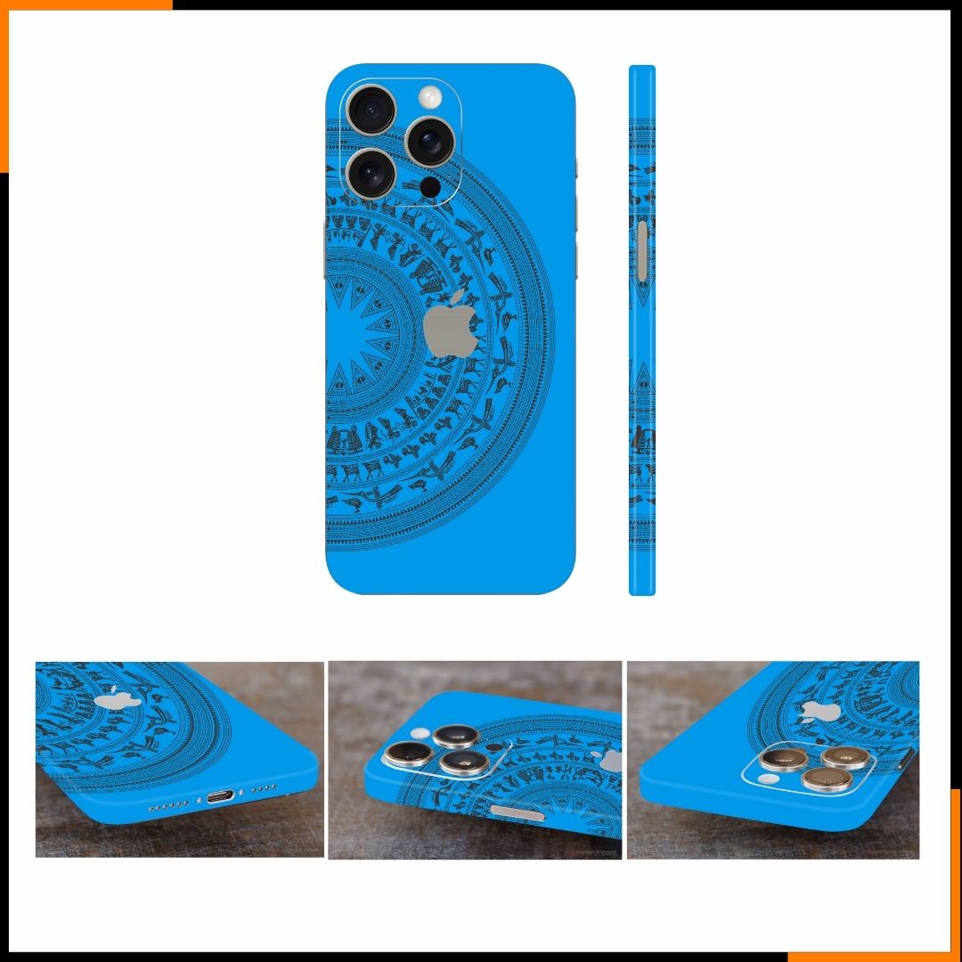 Dán skin điện thoại Iphone 15 Pro, Iphone 15 Pro Max full body và camera nhập khẩu chính hãng USA phụ kiện điện thoại huỳnh tân store - Trống đồng nửa  - Warp Skin Collection