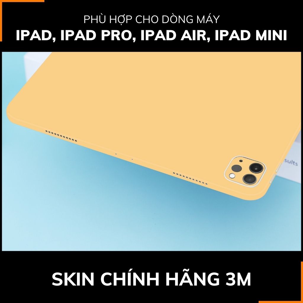 Dán skin ipad , ipad pro, ipad air , ipad mini full body và camera chính hãng 3M - PASTEL YELLOW - SK-A02-03 phụ kiện điện thoại huỳnh tân store