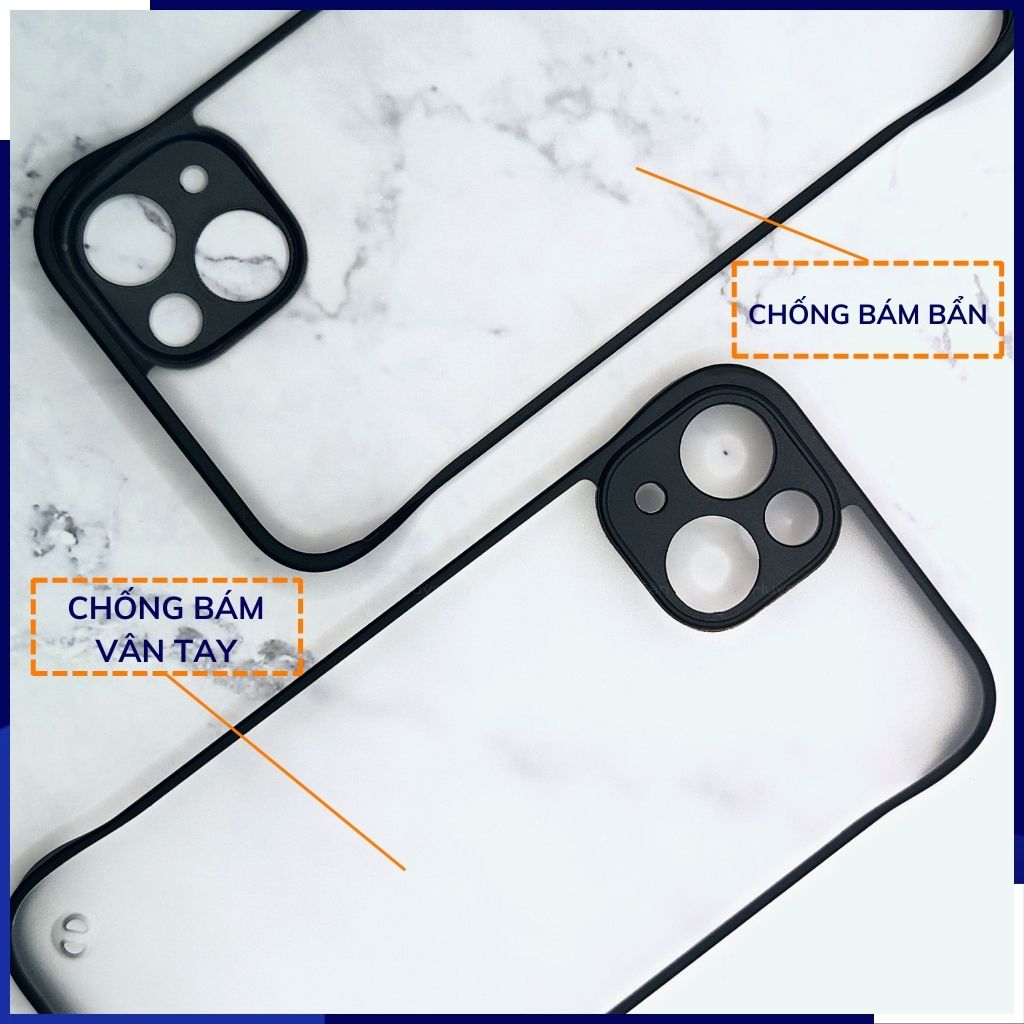 Ốp lưng iphone 14 pro nửa cạnh lưng nhám chống bám vân tay bảo vệ camera phụ kiện huỳnh tân store
