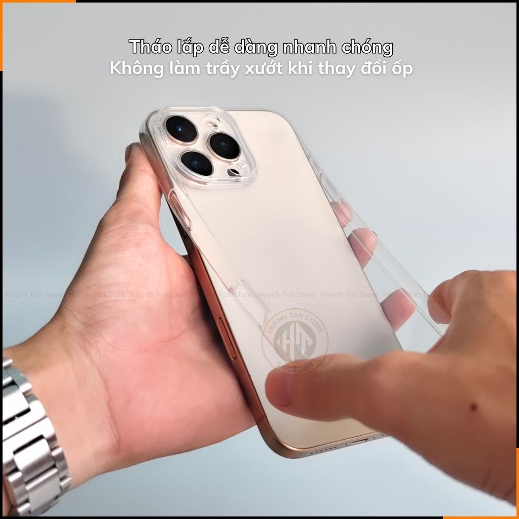 Ốp lưng iphone 17 air 16 pro max 15 promax ip 14 plus 13 12 silicon trong suốt GOR bảo vệ camera phụ kiện huỳnh tân store