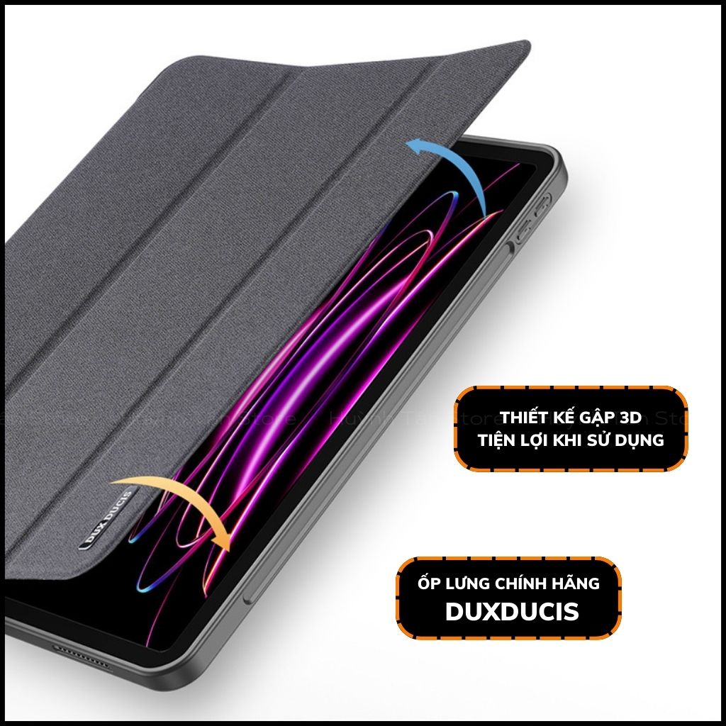 BAO DA ipad pro 11 inch 12,9 inch domo series chính hãng duxducis chống va đập có khay khe để bút