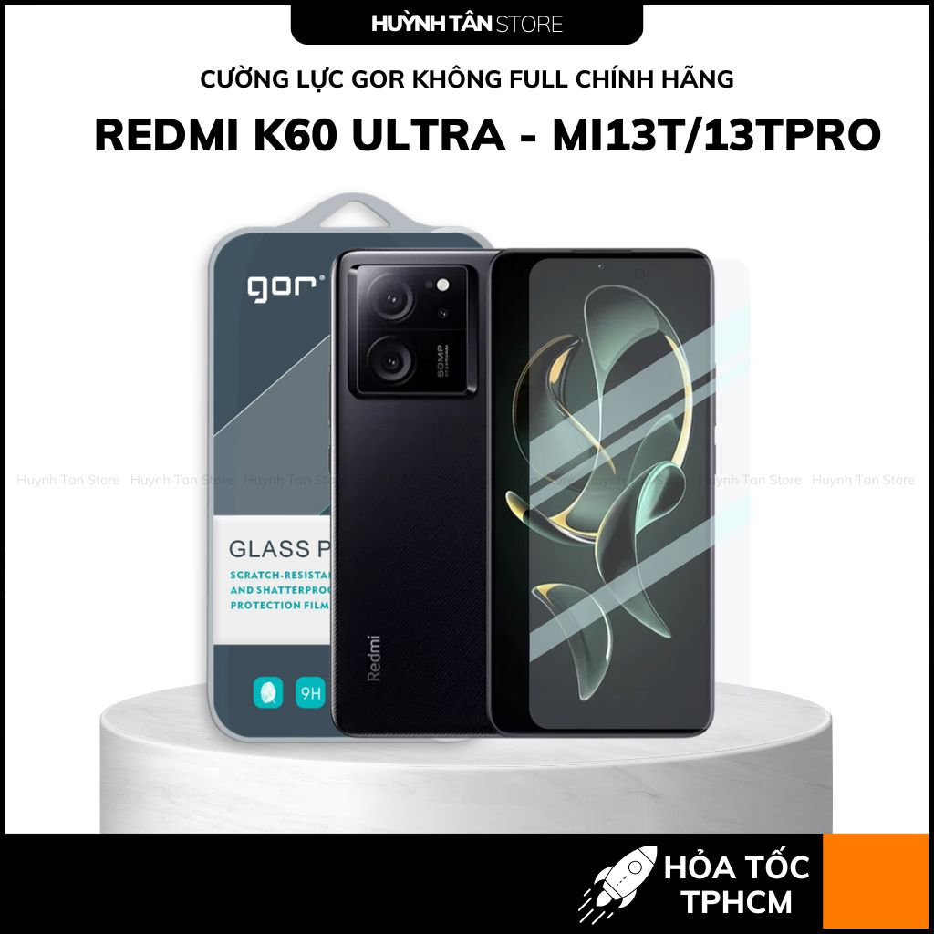 Kính cường lực trong suốt redmi k90 pro max k80 k70 ultra k60 k50 k40 KHÔNG FULL MÀN chống bám vân tay chính hãng GOR