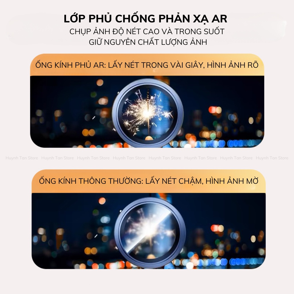 Kính cường lực lens camera Iphone 16 pro max, 16 pro , 16 plus , ip 16, 15 pro max , 15 pro , 15 plus, ip 15 chống chói AR, lóp phủ AF cao cấp, có khung tự dán  phụ kiện huỳnh tân store