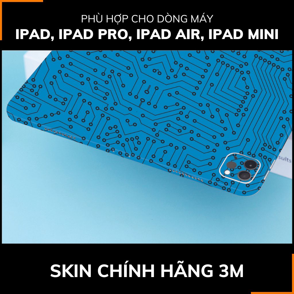 Dán skin ipad , ipad pro, ipad air , ipad mini full body và camera chính hãng 3M - ELECTRIC BLUE -  SK B01 07 phụ kiện điện thoại huỳnh tân store