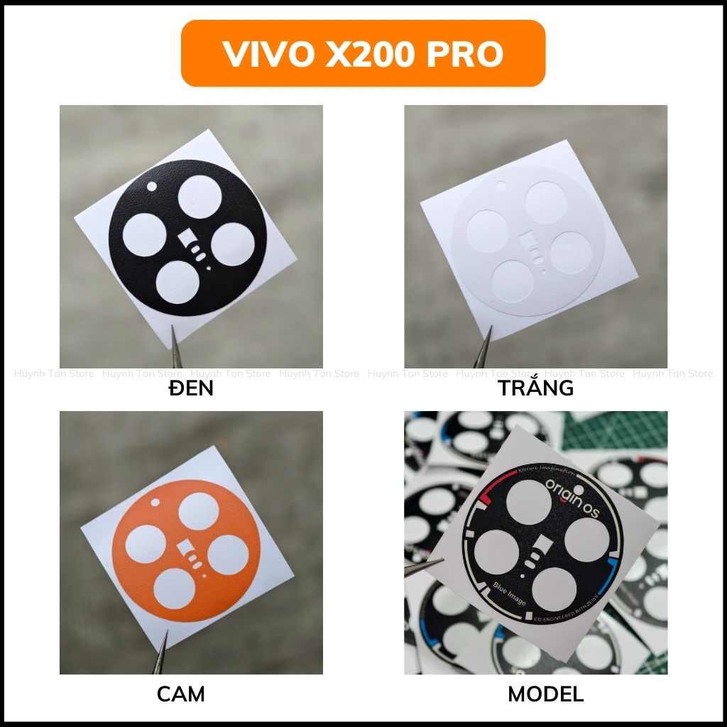 Miếng dán camera vivo x200 pro mini x100 pro x100 ultra skin mccal vân da in logo máy ảnh chống trầy xướt bảo vệ camera