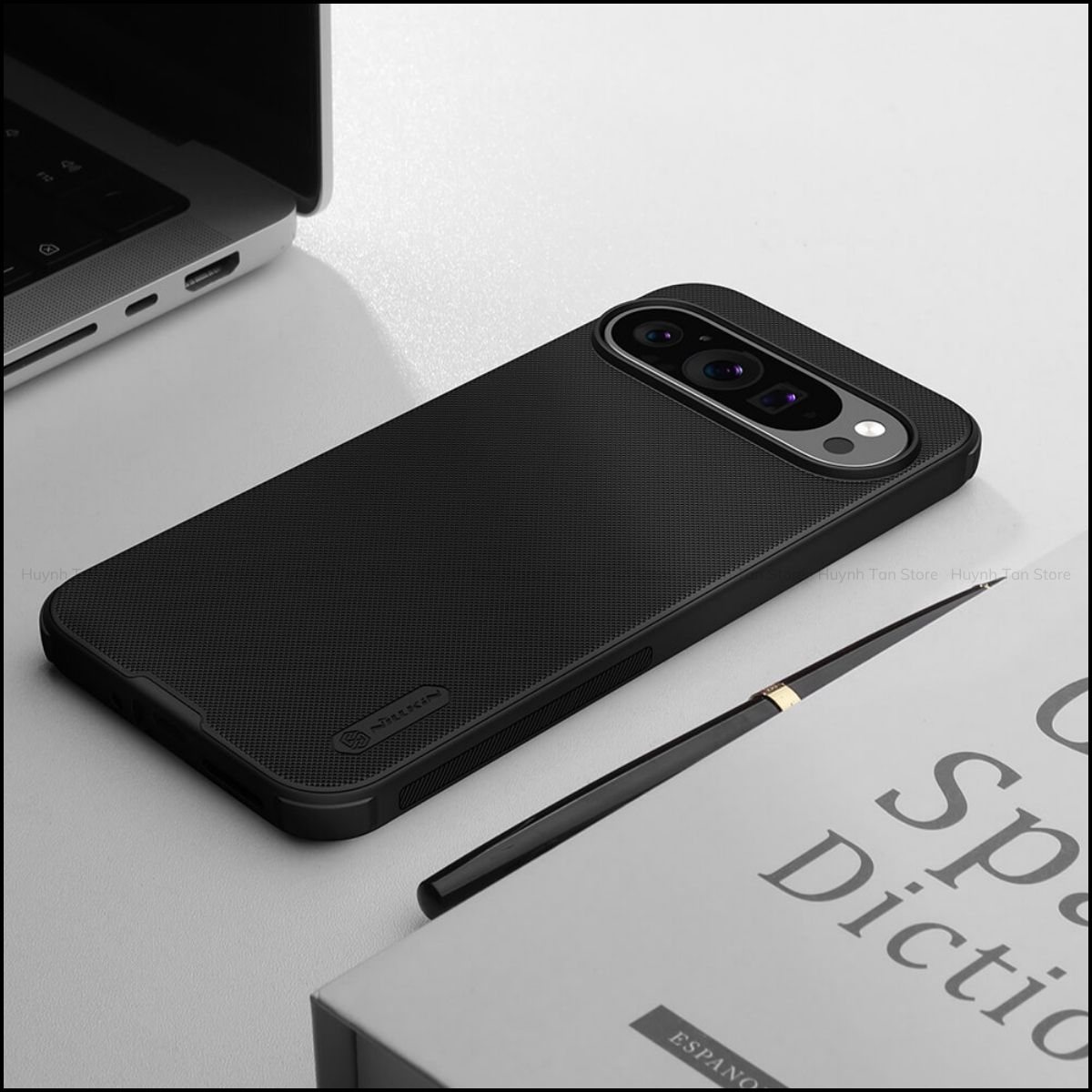 Ốp lưng Google Pixel 9/ Pixel 9 pro/ Pixel 9 pro xl đen viền dẻo lưng sần chống vân tay chống sốc Nillkin Super Frosted