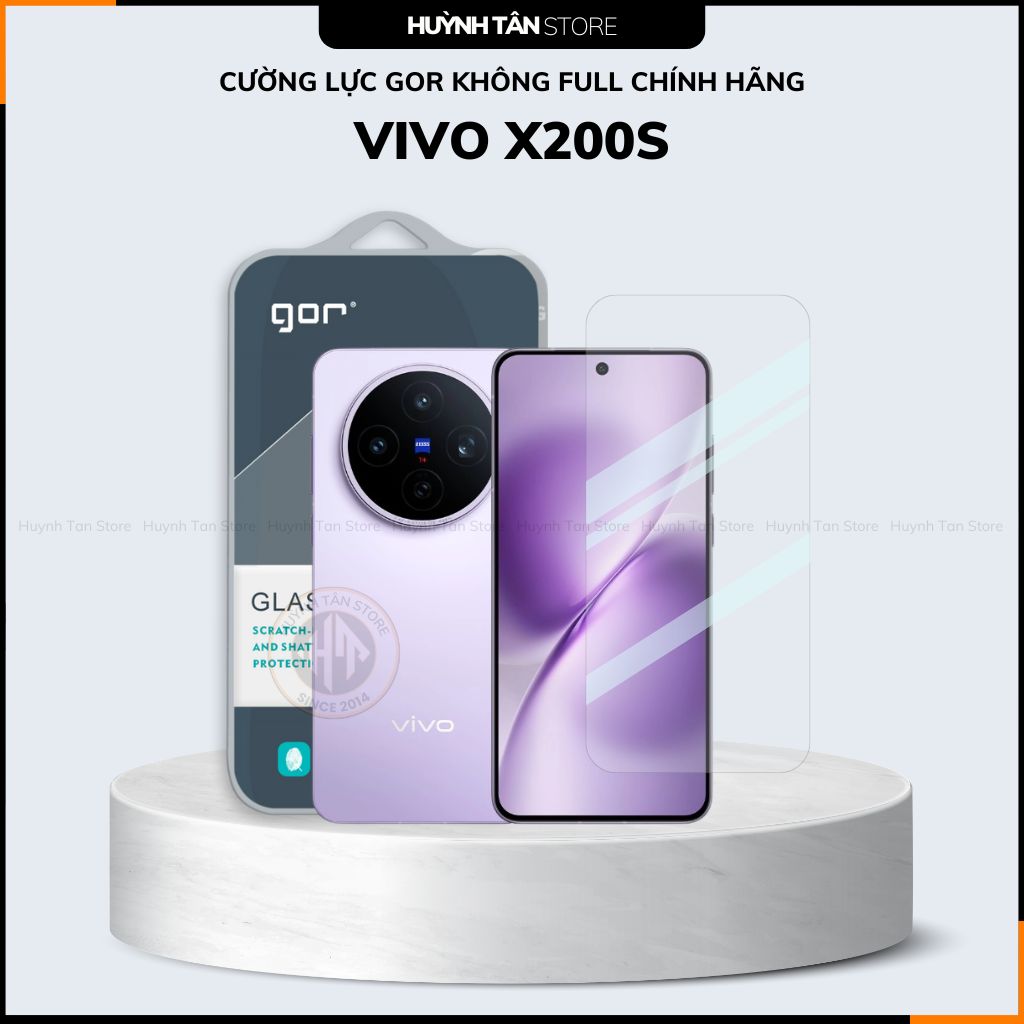 Kính cường lực trong suốt Vivo X300 Pro , X200 Pro Mini , X200s , X100s  KHÔNG FULL MÀN chống bám vân tay chính hãng GOR