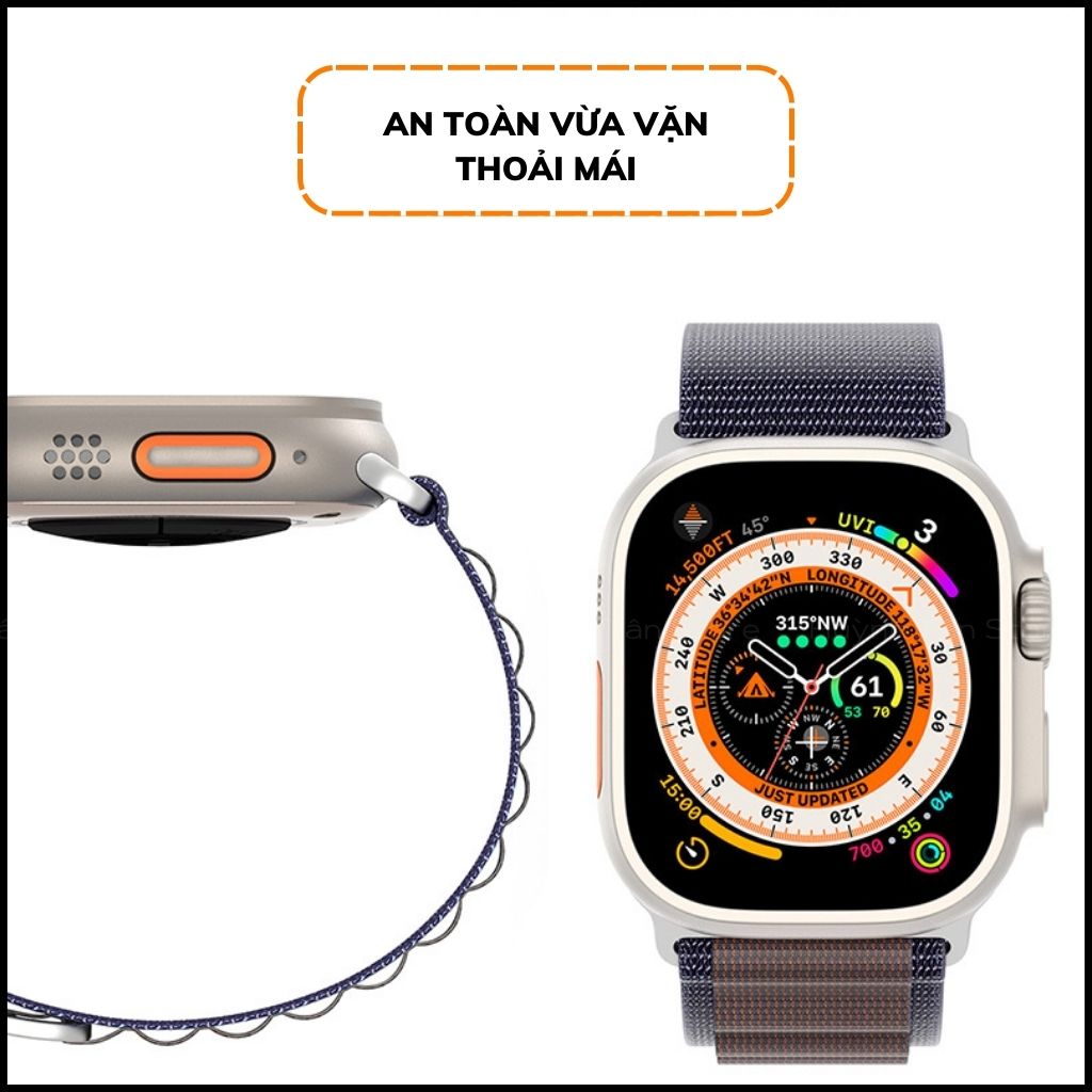 Dây đồng hồ thông minh apple watch series 9 8 7 6 5 4 3 se ultra chất liệu dệt nylon cao cấp gs series chính hãng duxducis