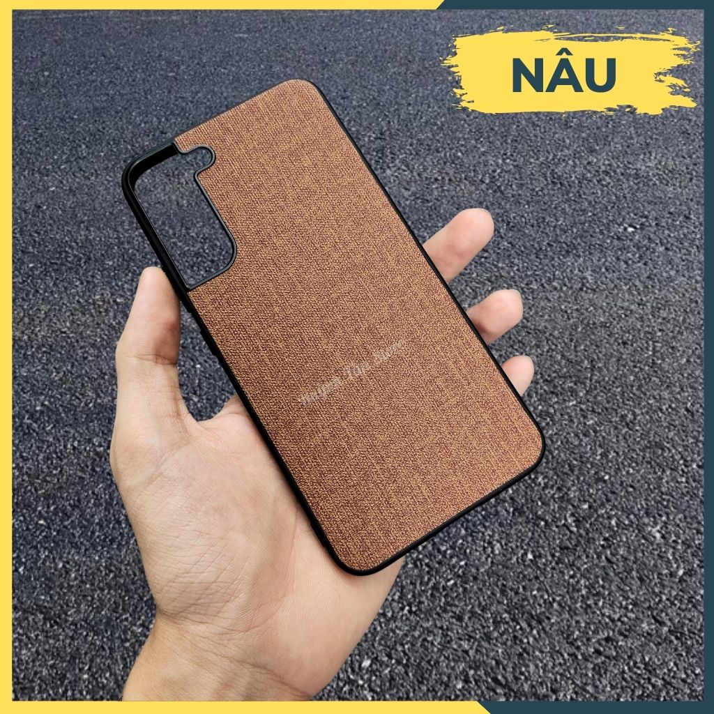 Ốp lưng samsung s22 plus chống vân tay nhựa cứng viền đen vải jean 1 màu phụ kiện điện thoại huỳnh tân store