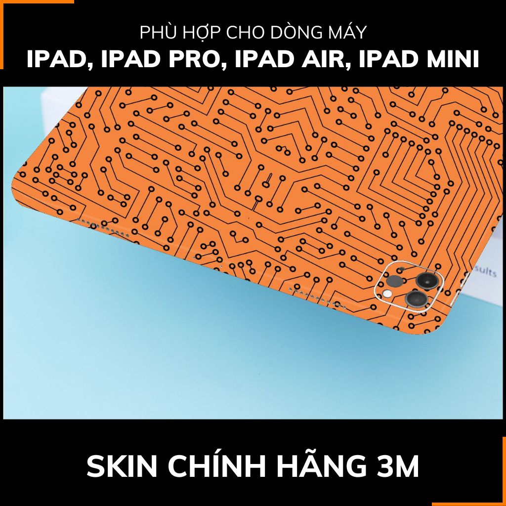 Dán skin ipad , ipad pro, ipad air , ipad mini full body và camera chính hãng 3M - ELECTRIC ORANGE -  SK B01 03 phụ kiện điện thoại huỳnh tân store