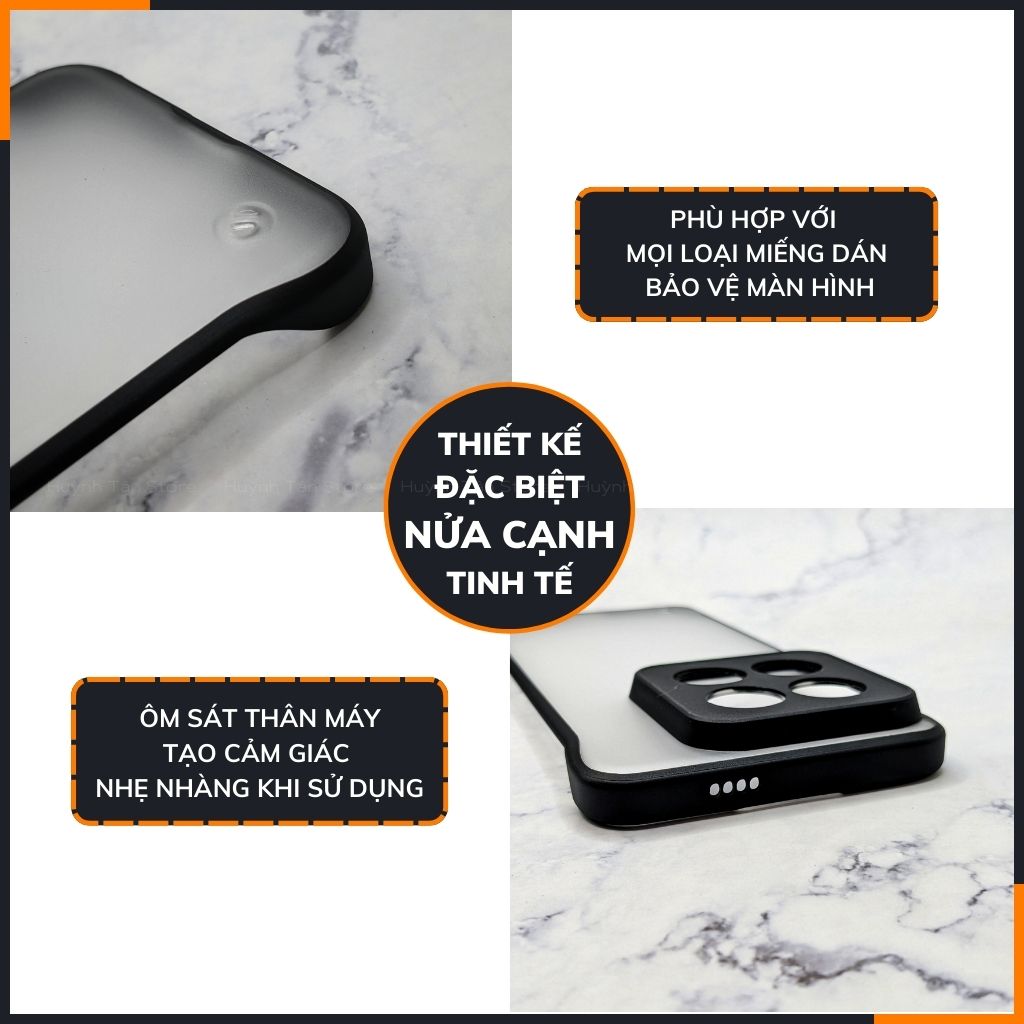 Ốp lưng xiaomi mi 14 ultra nửa cạnh lưng nhám chống bám vân tay bảo vệ camera phụ kiện điện thoại huỳnh tân store