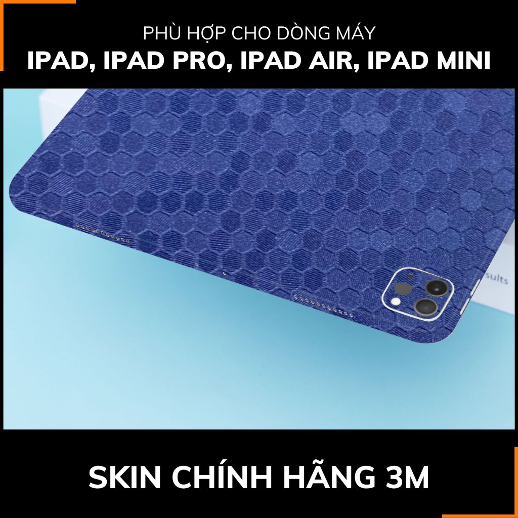 Dán skin ipad , ipad pro, ipad air , ipad mini full body và camera chính hãng 3M - HONEYCOMB BLUE  - SK-B11-04 phụ kiện điện thoại huỳnh tân store