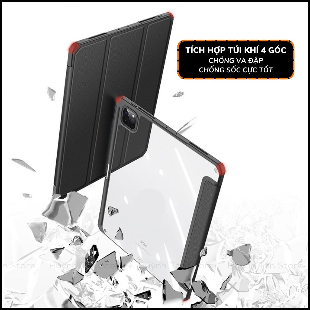BAO DA ipad pro 11 inch 12,9 inch topy series chính hãng duxducis chống va đập có khay khe để bút