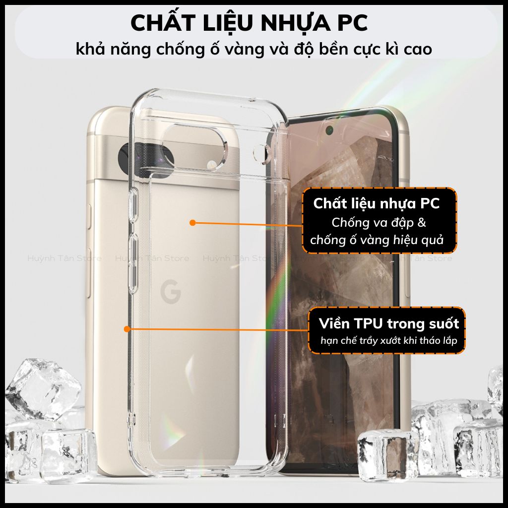 Ốp lưng pixel 8A RINGKE chính hãng trong suốt chống sốc FUSION X chống ố vàng phụ kiện điện thoại huỳnh tân