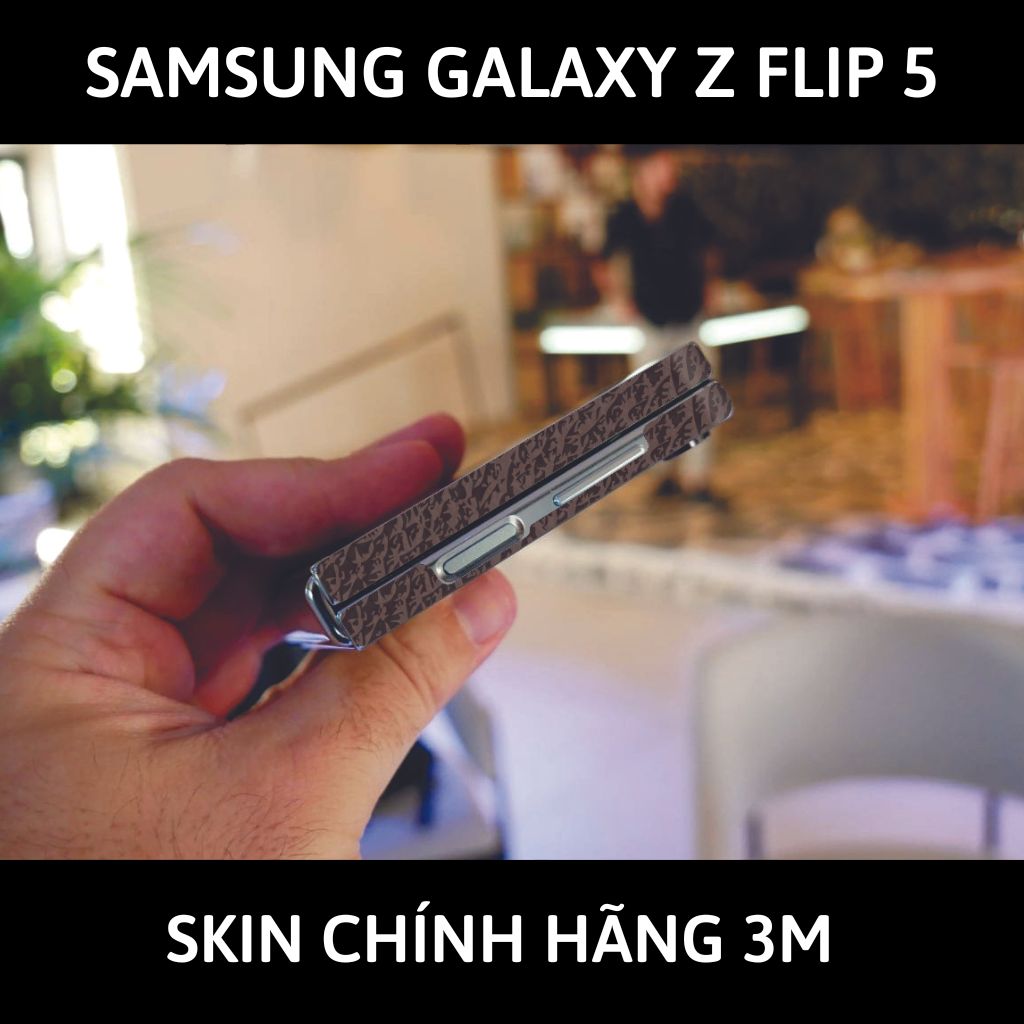 dán skin 3m samsung galaxy z flip 5 full body, camera phụ kiện điện thoại huỳnh tân store - Brown Leather