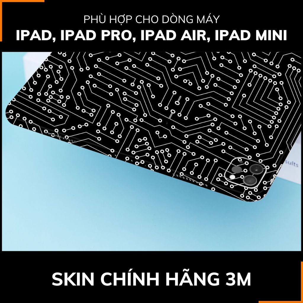 Dán skin ipad , ipad pro, ipad air , ipad mini full body và camera chính hãng 3M - ELECTRIC BLACK -  SK B01 01 phụ kiện điện thoại huỳnh tân store