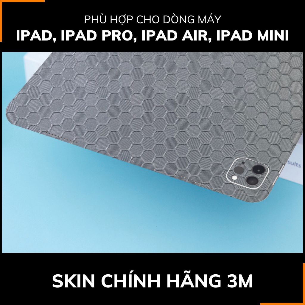 Dán skin ipad , ipad pro, ipad air , ipad mini full body và camera chính hãng 3M - HONEYCOMB SILVER  - SK-B11-03 phụ kiện điện thoại huỳnh tân store