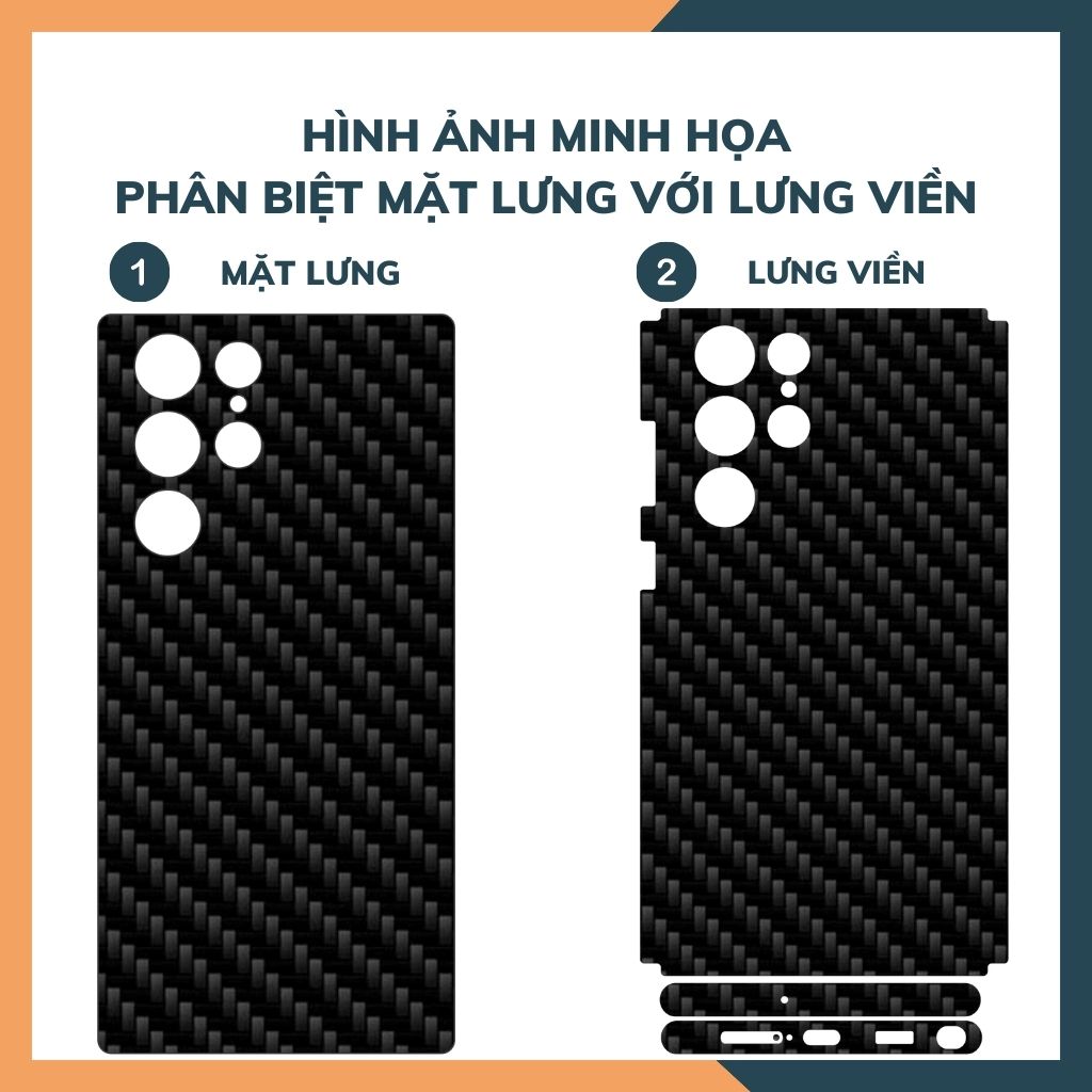 Miếng dán samsung s22 ultra carbon trong và đen chống trầy xướt chống bám vân tay phụ kiện huỳnh tân store