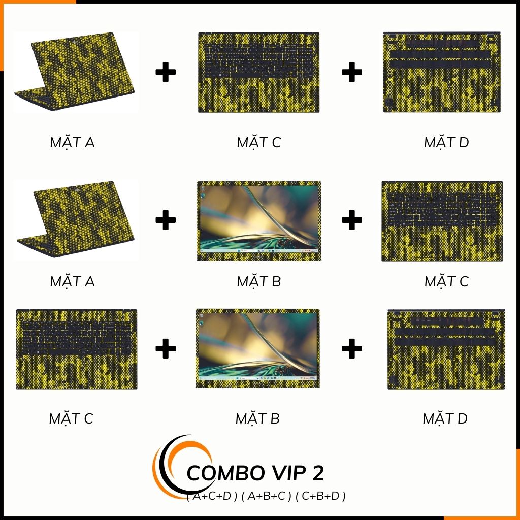 Dán skin laptop asus, dell , acer, hp, msi chính hãng ORAFOL nhập khẩu ĐỨC - SKIN 3M - LAPTOP - MAMBA YELLOW  - SK B03 06 phụ kiện điện thoại huỳnh tân store