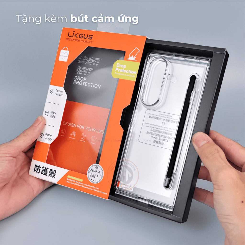 Ốp lưng samsung z fold 7 trong suốt chính hãng LIKGUS PENONE tặng kèm theo bút cảm ứng phụ kiện điện thoại huỳnh tân store