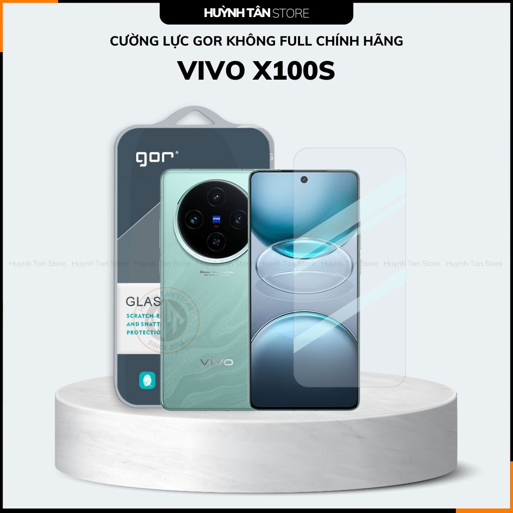 Kính cường lực trong suốt Vivo X300 Pro , X200 Pro Mini , X200s , X100s  KHÔNG FULL MÀN chống bám vân tay chính hãng GOR