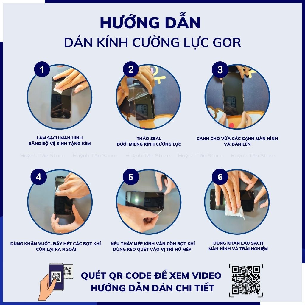 Kính cường lực iphone 14 trong suốt không full màn chống bám vân tay chính hãng Gor phụ kiện huỳnh tân store