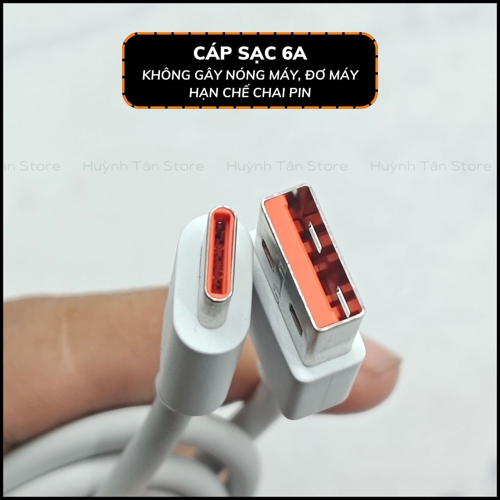 Bộ sạc nhanh xiaomi turbo charge 67w chính hãng cáp sạc 6A zin USB Type C công suất 67w 1 đổi 1 huỳnh tân store